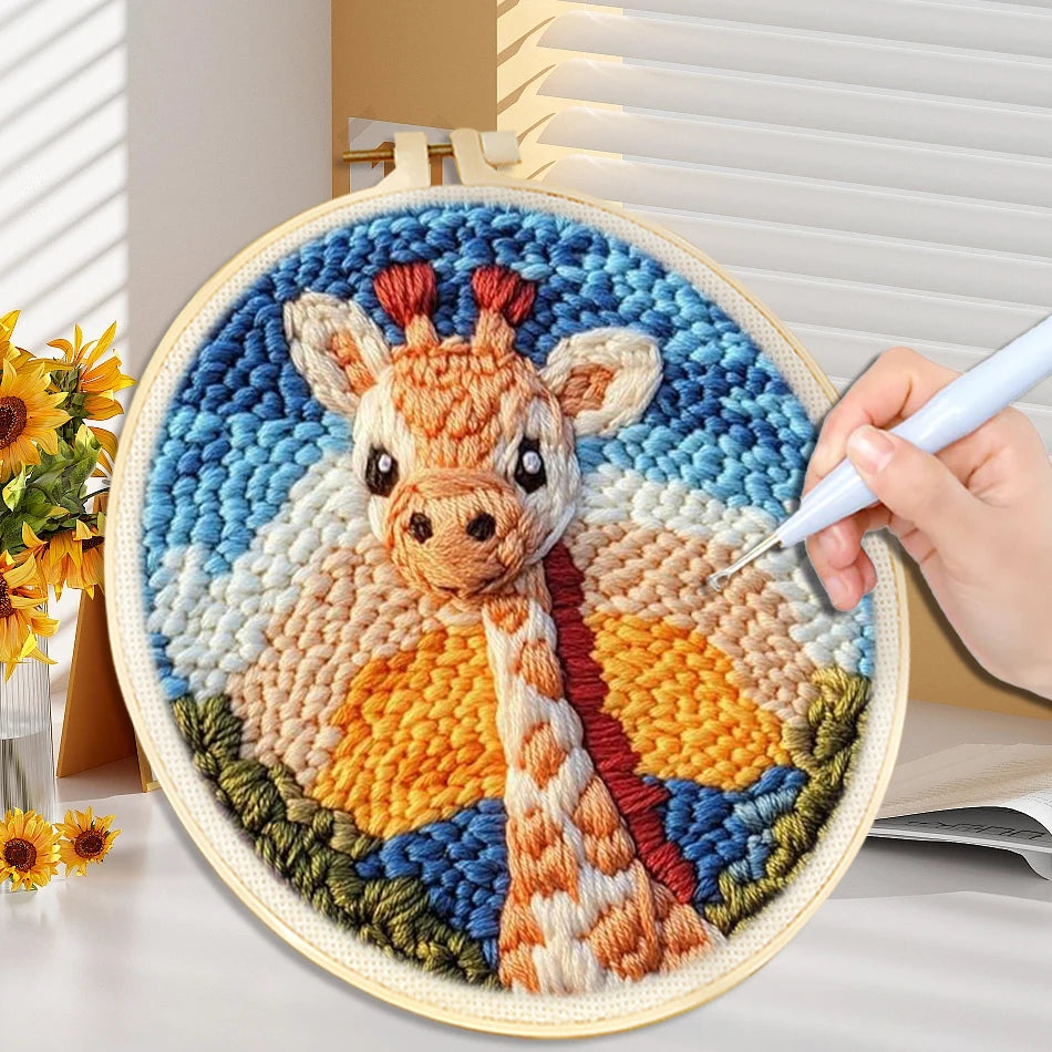 Kit de Broderie Punch Needle Giraffe