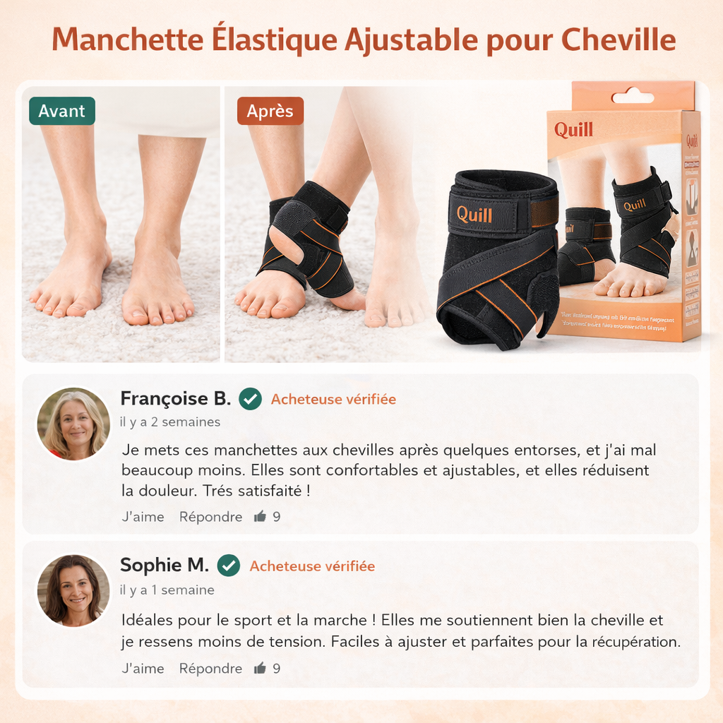 Manchette Élastique Ajustable pour Cheville