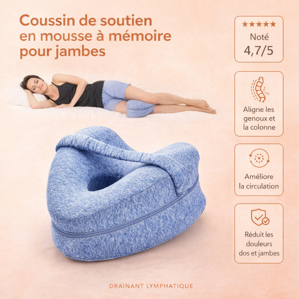Coussin de soutien en mousse à mémoire pour jambes