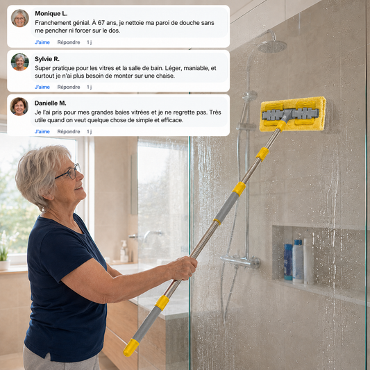 Serpillère Rotative Renforcée + 5 Chiffons Gratuits