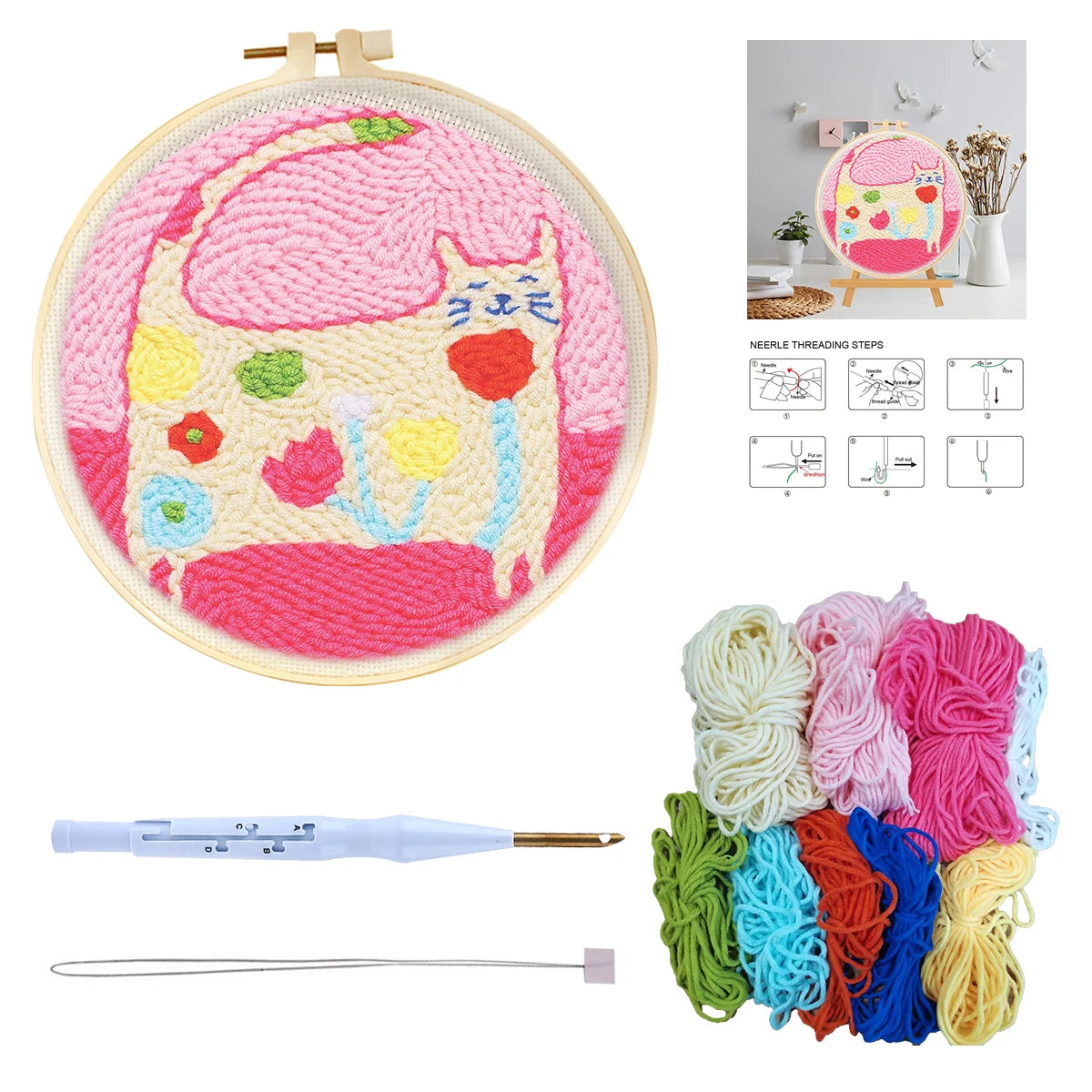 Kit de Broderie Punch Needle Giraffe
