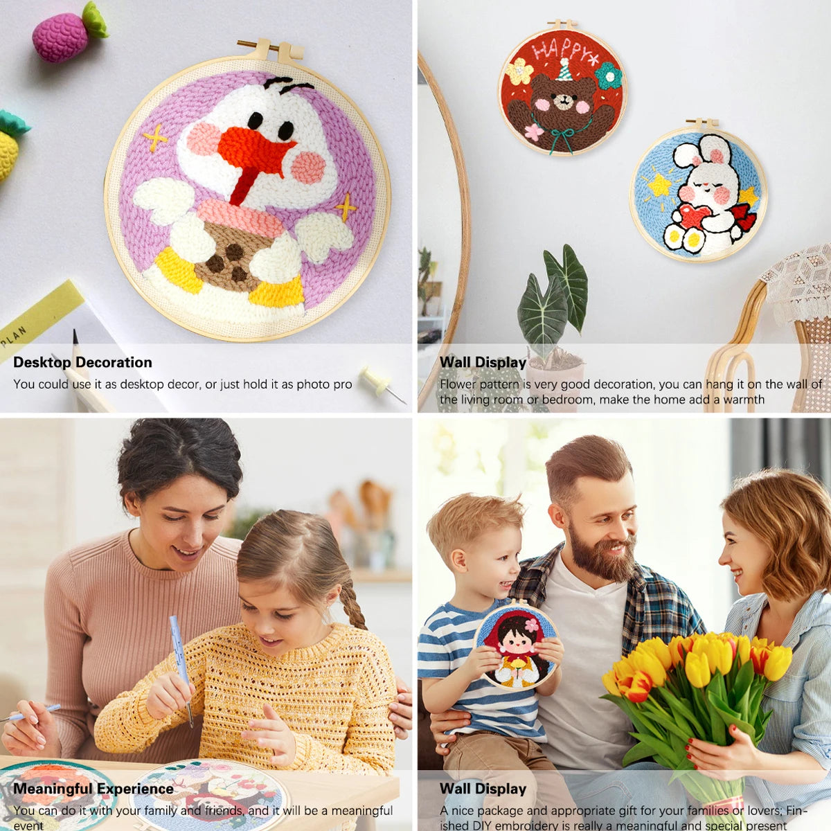Kit de Broderie Punch Needle Giraffe