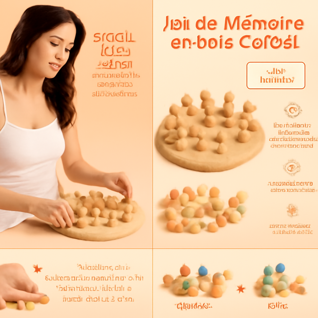 Jeu de Mémoire en Bois Coloré