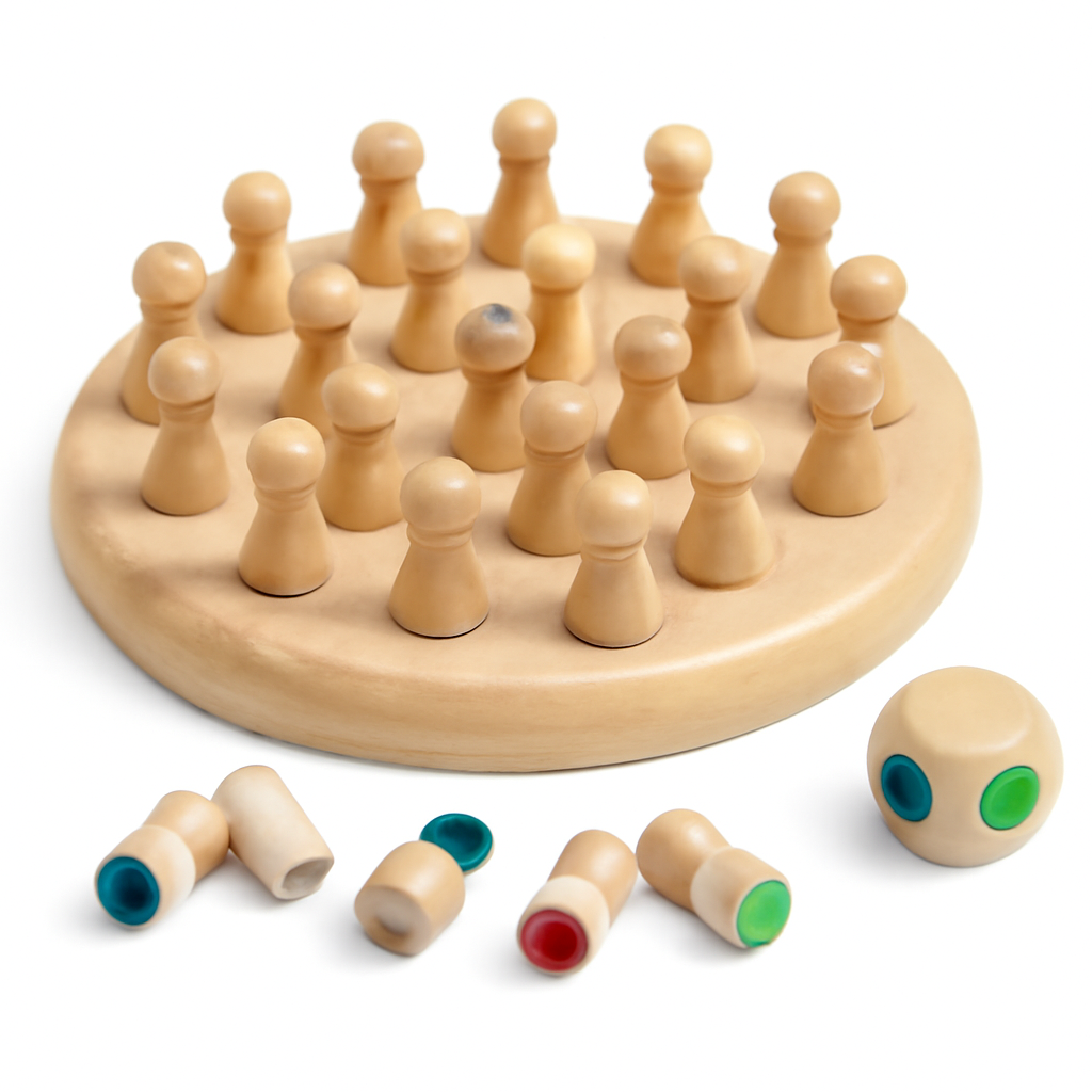 Jeu de Mémoire en Bois Coloré